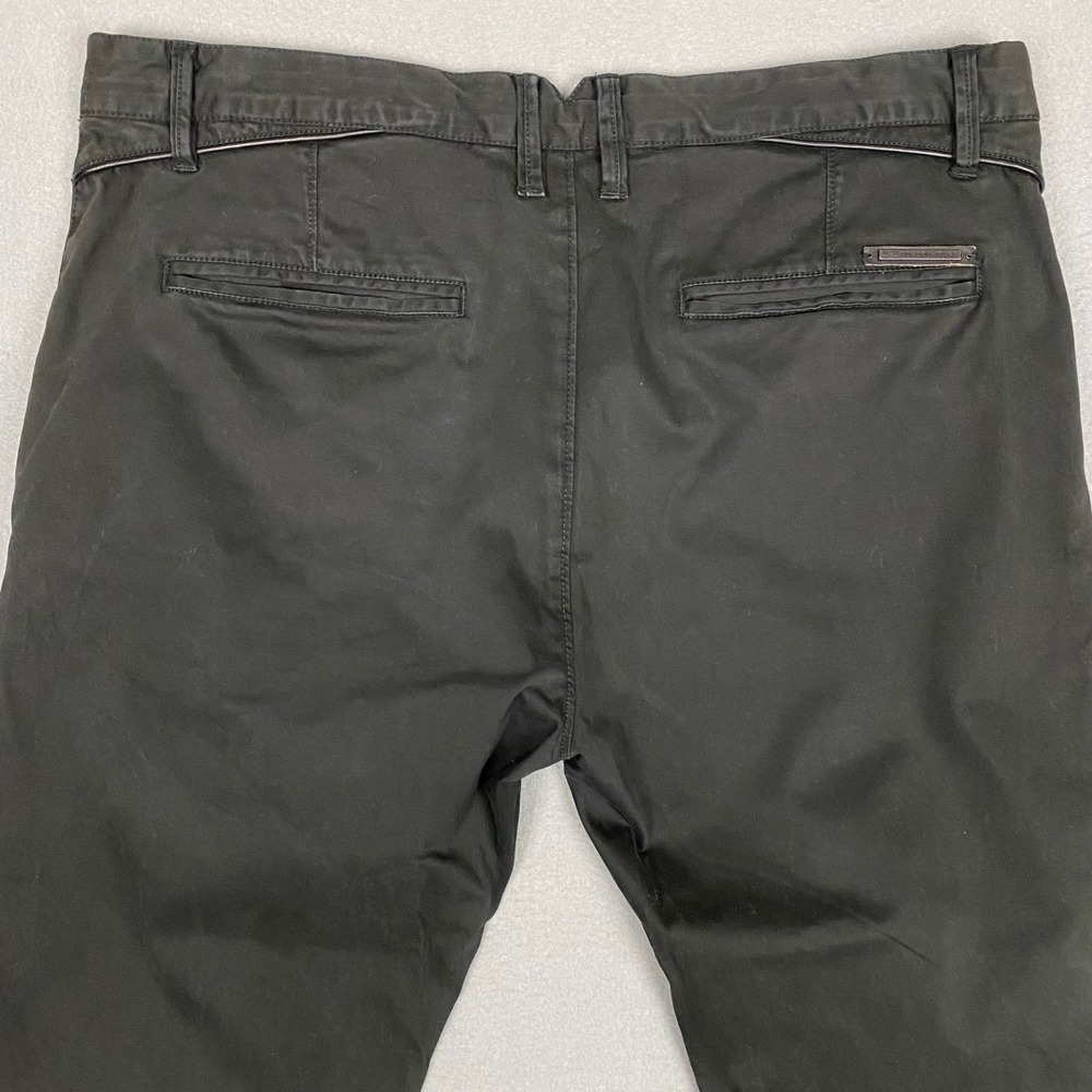 Bonobo Planet‎ Jeans Mens Black Straight Slim Leg Chino Pants France 46 US 35-36 - Picture 4 of 13